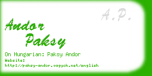 andor paksy business card